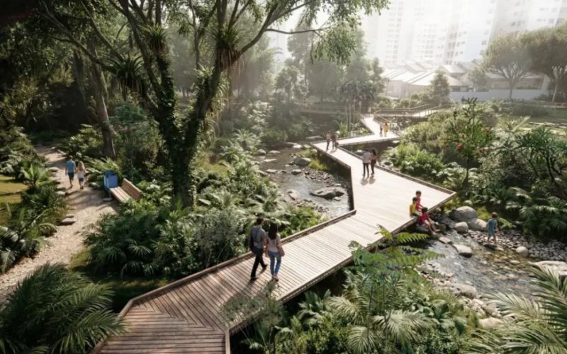 Projeto para o Parque Bixiga recupera e reintegra córrego à cidade